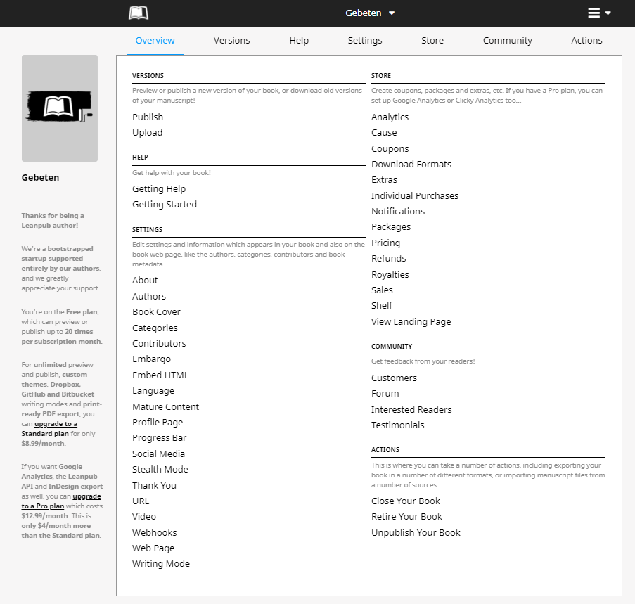 Leanpub: bring your own book (step 4)