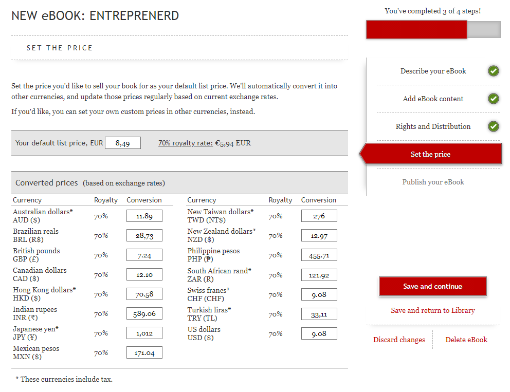 Kobo Writing Life: step 4